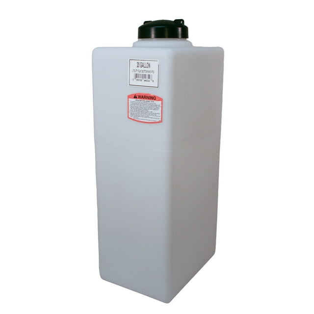 Norwesco Flat Bottom Utility Tanks for Trailers and Lawn Care, 20 Gallon, White