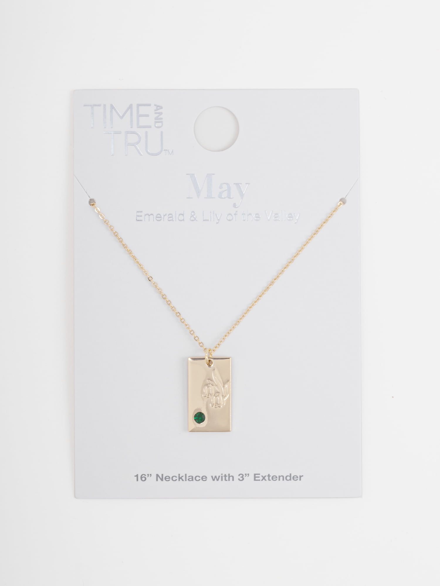 Time and Tru Women's Goldtone Necklace, May Birthstone