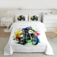 thumbnail image 2 of Homewish Dirt Bike Boy 3 Pieces Queen Comforter Set,Extreme Sport Ultra Soft Bedding Sets,Graffiti Splash Bedding Comforter Set,Microfiber Bedroom Decor,Reversible, 2 of 8