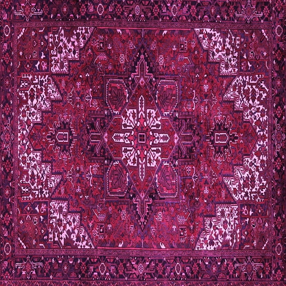 Ahgly Company Indoor Square Persian Pink Traditional Area Rugs, 8' Square