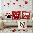 thumbnail image 2 of Valentines Day Pillow Covers 18x18 Inch Set of 4 Dog Paws Red Decorative Throw Pillow Covers Home Living Room Cushion Case Farmhouse Wedding Anniversary Decorations, 2 of 6