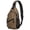 Camo and Grass Tan Pattern, variant on Camo and Grass Tan Pattern Sling Backpack, Unisex Daily Travel Sling Pack with Side Mesh Pockets, Earphone Hole Port Gift Ideas for Hiking Cycling Walking