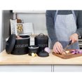 thumbnail image 3 of AuldHome Potatoes, Onions and Garlic Canister Set (Black); Contemporary Vegetable Storage Containers, 3 of 10