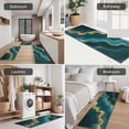 thumbnail image 5 of Teal Gold Marble Pattern Kitchen Rugs Sets Of 3,Kitchen Runner Rugs Non Skid Washable,Decorative Kitchen Floor Mats for Kitchen,Sink,Laundry,17"x30"+ 17"x47" + 17"x59", 5 of 6