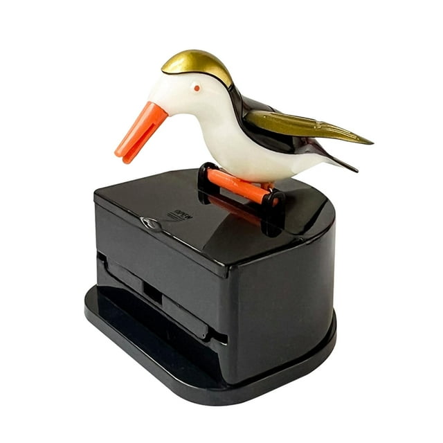 Dispensador automático de palillos de dientes Creative Bird, contenedor tipo empuje Aureato blanco
