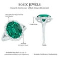 thumbnail image 5 of Rosec Jewels Lab Grown Emerald Ring with Diamond - 10X12 mm - AAAA Grade, 14K White Gold, US 13.00, 5 of 9