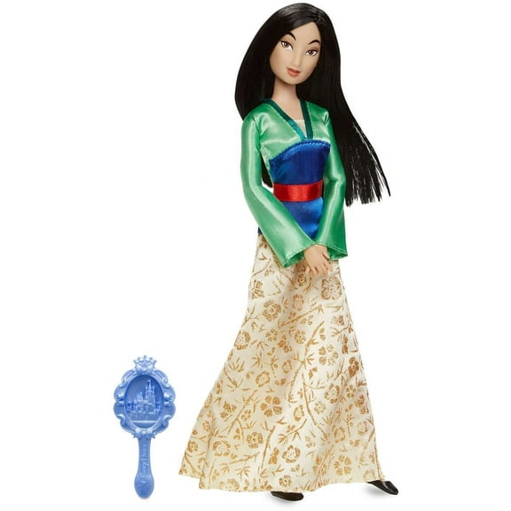 Disney Classic Mulan Doll Poseable with Hairbrush, Plastic-Free, 11 1/2" Height