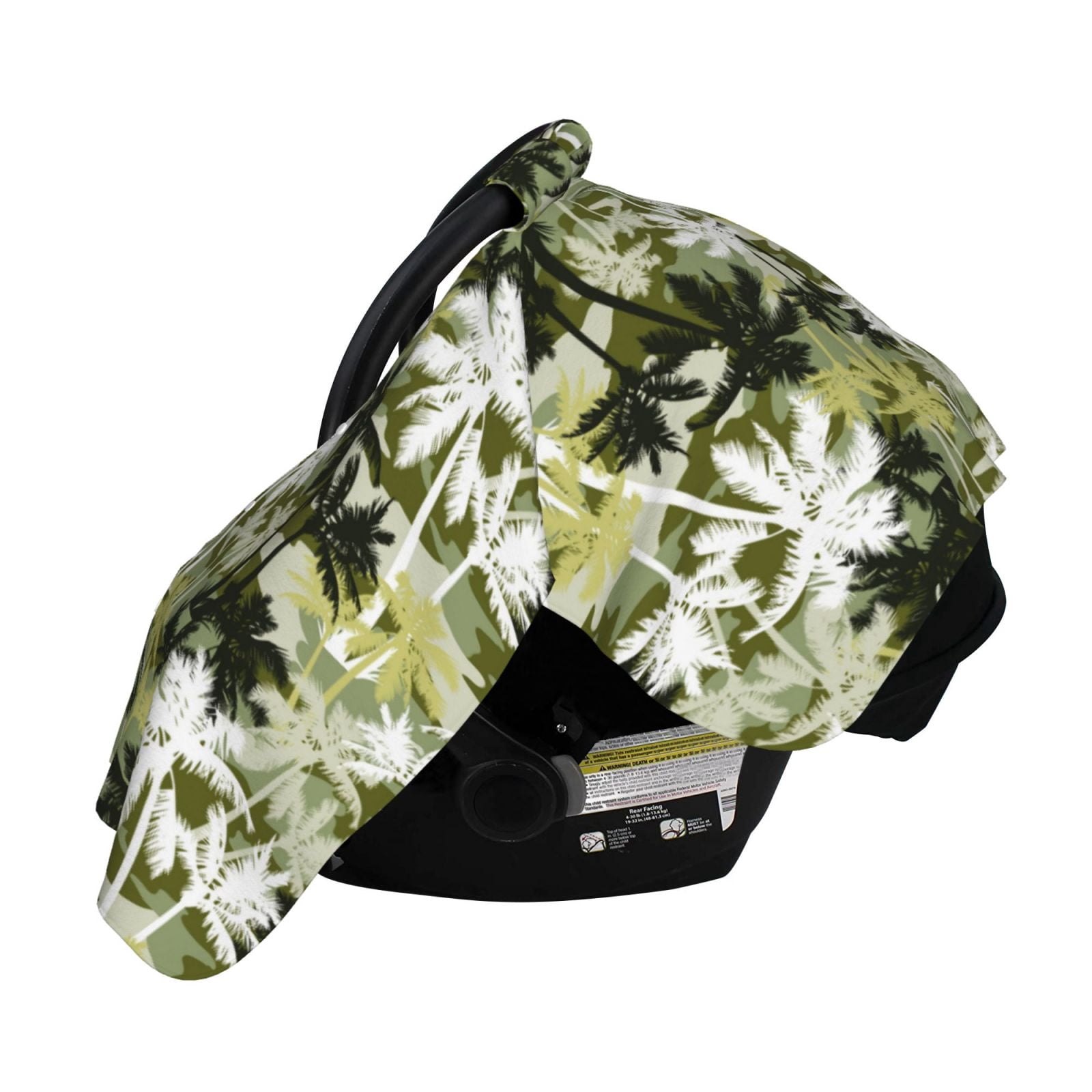 Naloa Hawaii Palms Baby Car Seat Cover, Breathable Baby Carrier Cover, Multiuse Baby Carrier Cover & Nursing Breastfeeding Cover