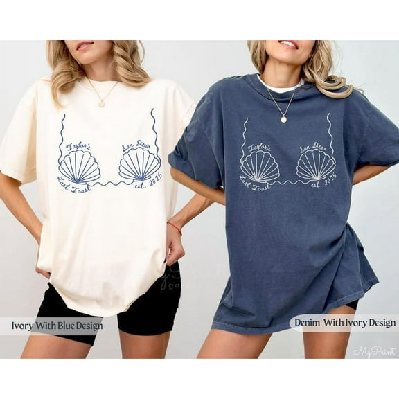 Beach Bachelorette Shirt, Doodle Bikini Mermaid Tee, Last Toast on the Coast Shirt, Wedding Party Shirt, Seashells & Bells Tee