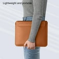 thumbnail image 3 of Chicmine 16 Inches Laptop Sleeve Slim Magnetic Closure Solid Color Multi-functional Universal Mousepad Faux Leather Waterproof Notebook Protective Case for MacBook Air/Pro, 3 of 10