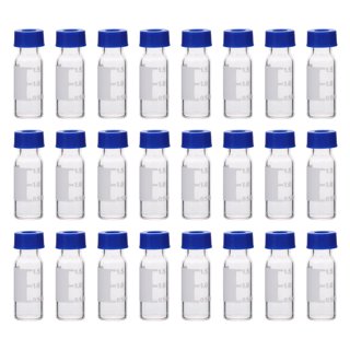 20pcs 5ml Glass Bottle Transparent Thread Bottle Sample Storage Bottle  Sealed Small Glass Bottles With Black Lid