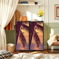 thumbnail image 6 of 4 Drawer Vertical Storage Dresser Close up coconut palm tree silhouette sunset color toning applied with Wood Top Fabric Pull Drawers, 6 of 8