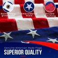 thumbnail image 3 of Bandera americana grande para exteriores Bandera americana de 6 x 10 para exteriores, resistente, fabricada en Estados Unidos, bandera de Estados Unidos de 6 x 10 para exteriores con estrellas bordada, 3 of 8