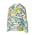 thumbnail image 3 of Goofa Funny Dinosaurs on Stripes Printed Women's UPF 50+ Sun Protection Hoodie Jacket Lightweight Long Sleeve Sun Shirt for Women with Pocket Hiking Outdoor-, 3 of 9