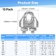 thumbnail image 3 of Uxcell 10-Pack Abrazaderas de Cable, Clip de Cable de Acero Inoxidable M2, Perno en U, Sujetador de Abrazaderas de Cable, 3 of 6