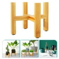 thumbnail image 3 of 1 Set Plant Stand Display Rack Modern Plant Stand Wooden Flower Pot Holder with Pads, 3 of 9