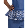 thumbnail image 4 of Wonder Nation Toddler Girls Scalloped Tank Top and Matching Shorts Set, 2-Piece, Sizes 12M-5T, 4 of 7