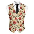 thumbnail image 5 of Yuyamidu Poinsettia Men's Formal Vest Cardinal Slim Fit Waistcoat for Wedding Prom Party Mens Suit Vest Christmas Tuxedo Vests Size 4XL, 5 of 7