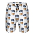 thumbnail image 3 of Balery Coffee To Go Pattern Traje de Baño Estilo Hawaiano para Hombre, Shorts de Secado Rápido con Bolsillos-Small, 3 of 6
