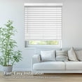 thumbnail image 3 of Chicology White Cordless 2” Inch Faux Wood Blinds for Windows with Valance |17.25"W X 96"H| Room Darkening | Light Filtering | Easy Install | Moisture Resistant, 3 of 4