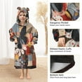thumbnail image 4 of BZSMCE Wearable Blanket Hoodie Fashion Patchwork Blossoms Home Wear, 4 of 7