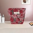thumbnail image 5 of Unique Bargains 1 Pc Vintage Rose Makeup Bag Polyester Red Small, 5 of 5