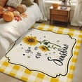 thumbnail image 4 of Vintage Sunflowers Washable Area Rug 4 x 6 ft Yellow Plaid You Are My Sunshine Country, Soft Non Slip Rugs Stain Repellent Indoor Felt Carpet for Living Dining Room Bedroom Home Office, 4 of 9