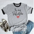 thumbnail image 2 of BE MY VALENTINE Graphic Ringer Tee, 2 of 3