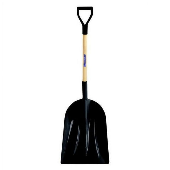Westward No. 12 Scoop Shovel, Plastic Blade, 30 in L Black Wood Handle 45GV20