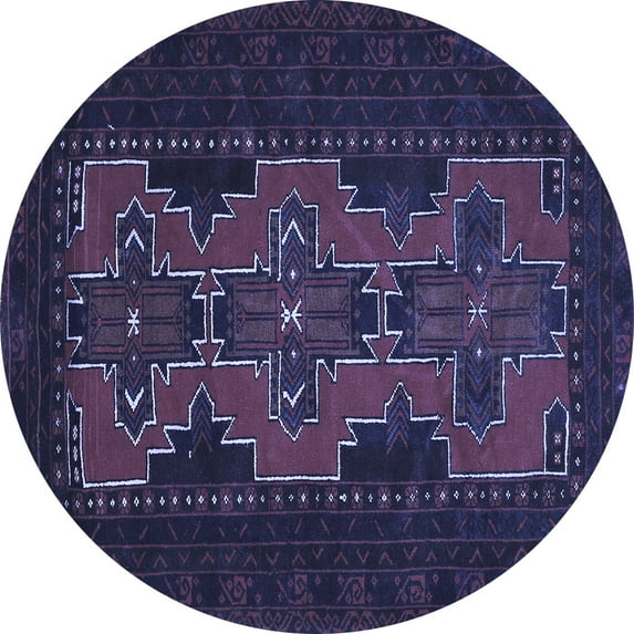 Ahgly Company Indoor Round Persian Blue Traditional Area Rugs, 7' Round