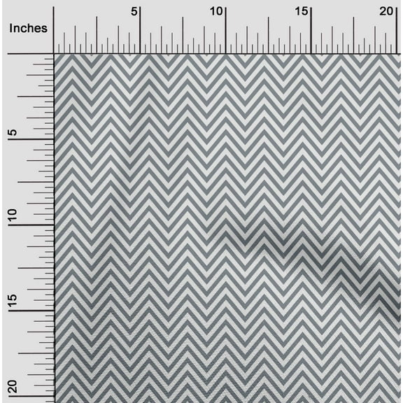 oneOone Organic Cotton Poplin Twill Fabric Chevron Geometric Print Fabric By The Yard 42 Inch Wide