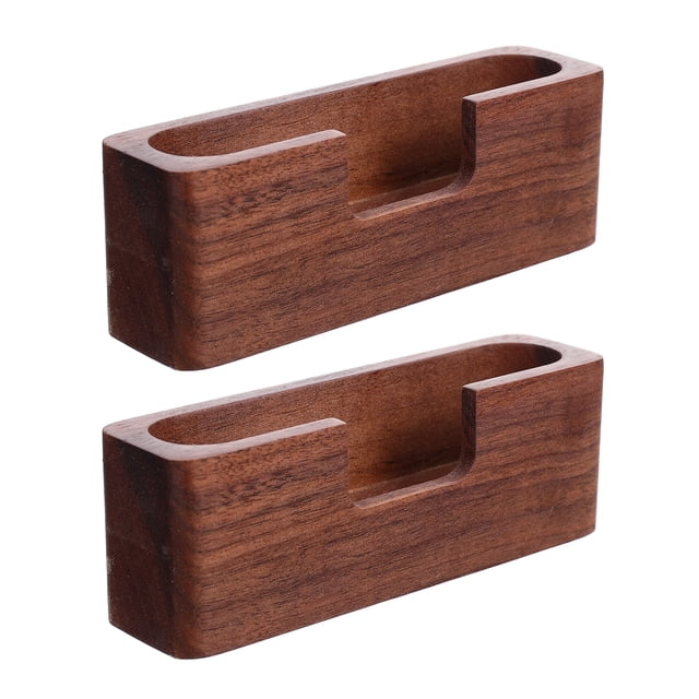 CIMAXIC 2Pcs Card Display Holder Wood Business Card Show Holder Walnut Card Holder,4.49"X1.57"X1.14"