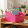 thumbnail image 2 of Pen+Gear Plastic Book Bin Desk Organizer and Book Storage, Pink, 2 of 8