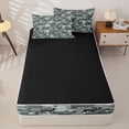 thumbnail image 4 of Castle Fairy Jungle Animal Moose Zipper Twin Comforter Sets with Fitted Sheet and 2 Pillowcases,Abstract Polka Dots Camo Zipper Bedding Set,Pale Green,Black Reversible,4-Piece, 4 of 6