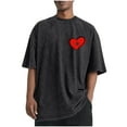 thumbnail image 2 of Ceisia Men Printed Casual Sports Washed Distressed Short Gift Sleeve Round Neck T-Shirt, 2 of 5