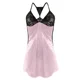 thumbnail image 4 of Minivestido de noche con cuello en V para mujer, lencería Sexy de moda de verano, encaje transparente, liso, Camisón con tirantes, espalda descubierta, 4 of 5