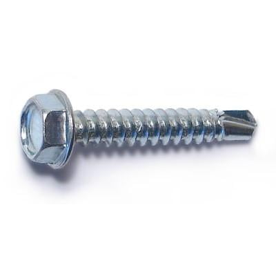 

#8-18 x 1 Zinc Plated Steel Hex Washer Head Self-Drilling Screws