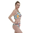 thumbnail image 4 of Daiia Colorful Llama printed 2 piece Swimsuit Bikinis for Women High Waisted Racerback Bathing Suits Summer Tummy Control Scoop Neck Swimwear-Small, 4 of 8