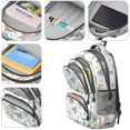 thumbnail image 4 of Dinosaur and Plant White Pattern Backpack for School, Cute School Bag with Adjustable Shoulder Straps and Padded Back, 16.9"x12.6"x5.9", 4 of 5