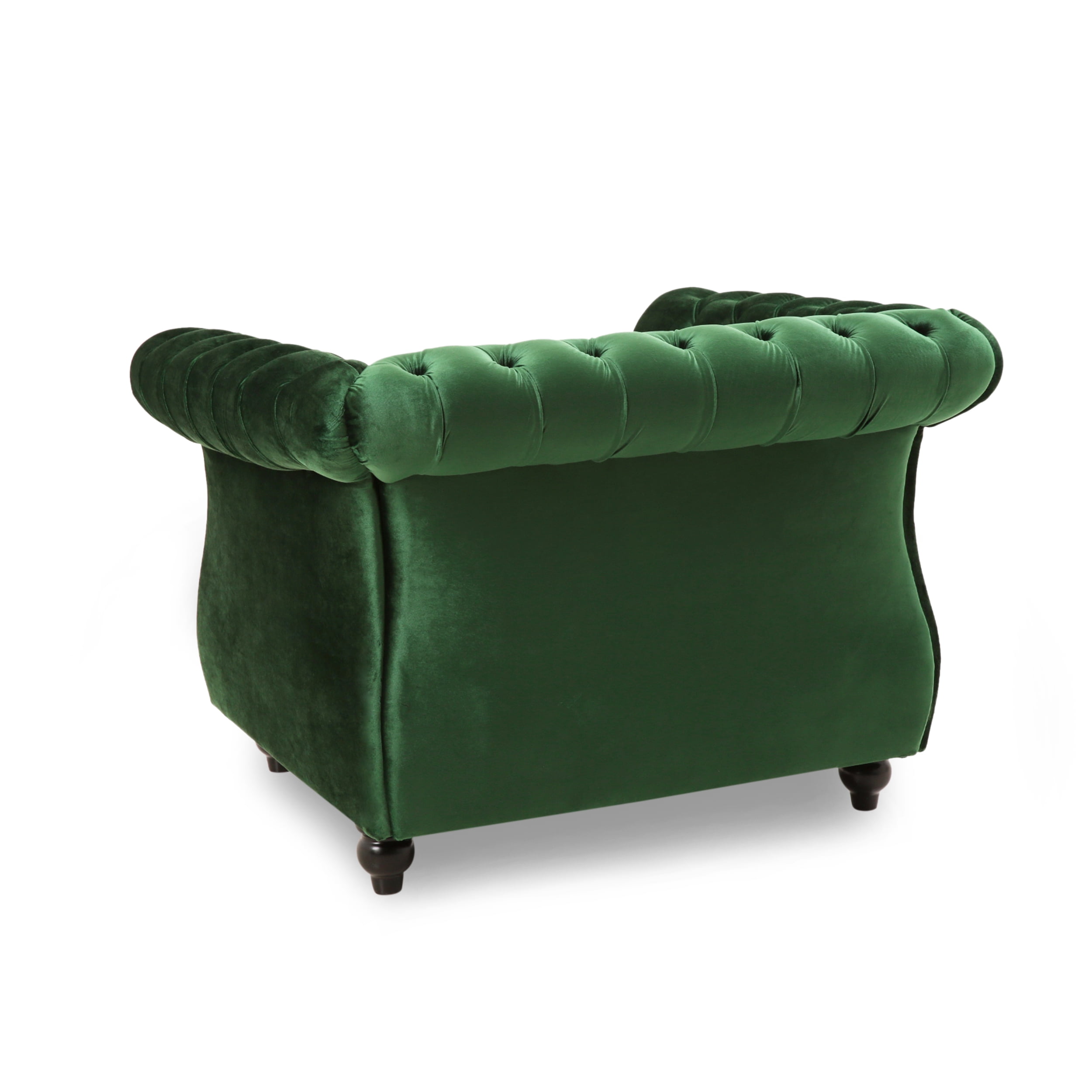 Noble House Millie Chesterfield Velvet Club Chair, Green