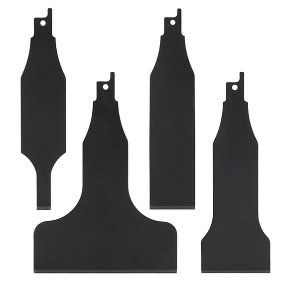 DEXIMRO 4PCS Reciprocating Saw Scraper Blade, High Carbon Steel Tile Cleaning Tools for Removing Tile Grout Glue Gaps Adhesives, Wall Cleaning, Metal derusting (Black)