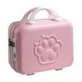thumbnail image 2 of Small Suitcase Case with Handle Cartoon Upright Luggage Set 14 inch Luggage Case for Laptops Toiletries Documents Travel Shoes Pink, 2 of 8