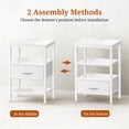 thumbnail image 4 of Atilioo Nightstand Set of 2 with Charging Station, Adjustable Fabric Drawer Bedside Table, 3-Tier Storage End Table for Living Room Bedroom, White, 4 of 10