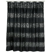 Popular Bath Sinatra Sequin Shower Curtain, Black, 70x72 Inches