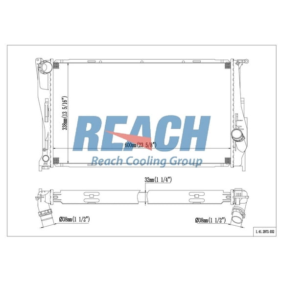 REACH 41-2973 Radiator for 07 BMW 335i; 07 BMW 335xi, Automotive Radiator Replacement Part