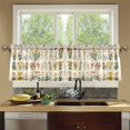 thumbnail image 4 of Yayeee Kitchen Curtains Tier Set of 2 Light Filtering 57"x24" Over Sink Window Panels, Beige Wildflowers, 4 of 7