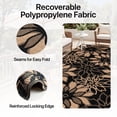 thumbnail image 4 of KUETH 5'x8' Outdoor Rug Waterproof Plastic Reversible Floral Patio Camping Outside Carpet,Black Brown, 4 of 8