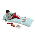 thumbnail image 3 of Retro Floor Pillow Lounger Cover, Big White Dots Spots Little Circles Shabby Pastel Colors Symmetrical Monochrome, Nap Mat Printed Fabric Case for 5 Pillows, 88" x 36", Pale Blue White, by Ambesonne, 3 of 5
