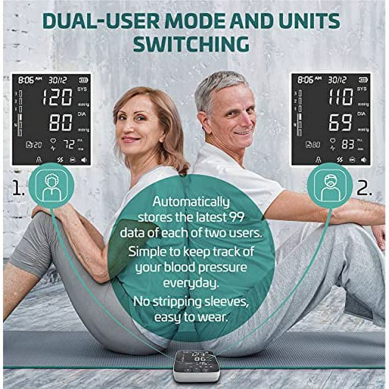 All New Lazle Blood Pressure Monitor - Automatic Upper Arm Machine & Accurate Adjustable Digital BP Cuff Kit - Largest Backlit Display - 200 Sets