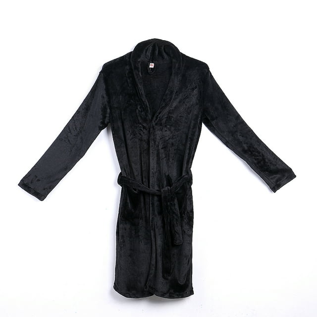 FOCUSNORM Peignoir Châle pour Homme Peignoir Manteau Longue Robe Rembourrée Plus Velours Vêtement de Nuit